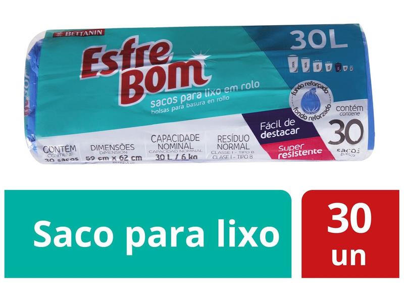 Imagem de Saco de Lixo Azul 30L Reforçado EsfreBom