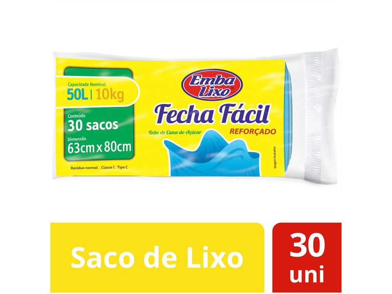 Imagem de Saco de Lixo Azul 50L Reforçado Embalixo