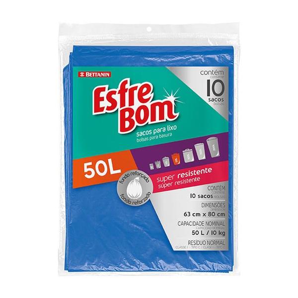 Imagem de Saco de Lixo Azul Almofada 50 Litros 10 Unds Bt303 Bettanin