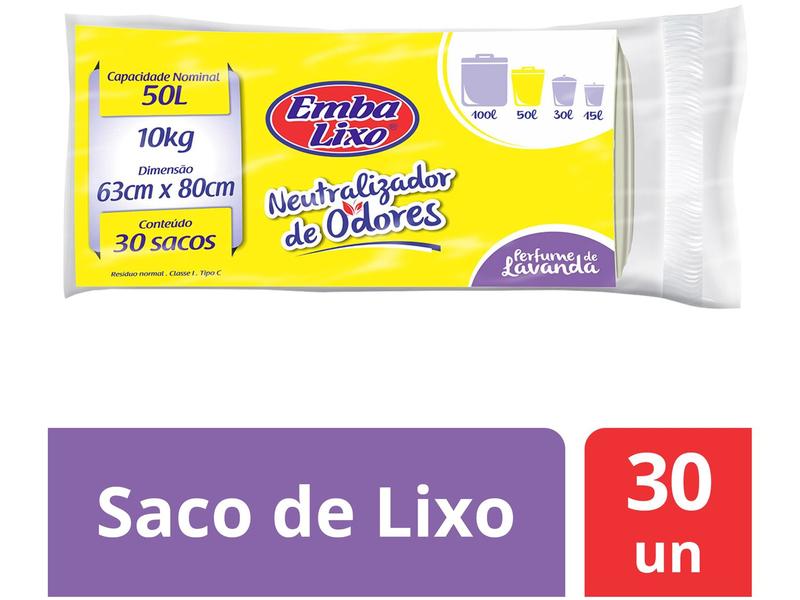 Imagem de Saco de Lixo Branco 50L Perfumado Embalixo