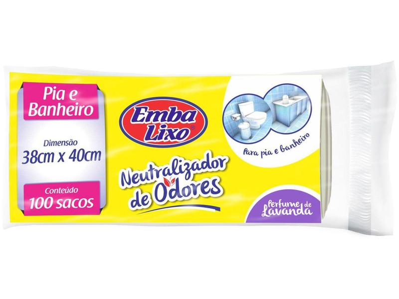 Imagem de Saco de Lixo Branco Perfumado para Banheiro - Embalixo Neutralizador de Odores 100 Unidades