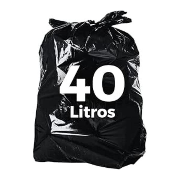 Imagem de Saco de Lixo Ecológico Preto 40 Litros com 100 unidades