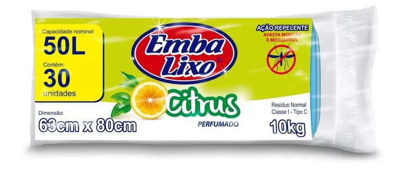 Imagem de Saco De Lixo Embalixo 50l Perfumado Citrus Com 180 Unidades