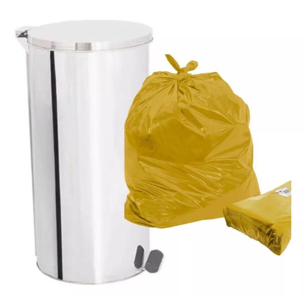 Imagem de SACO DE LIXO ESPECIAL 40L 45X55CM BAY PLASTIC - Amarelo C/ 100un