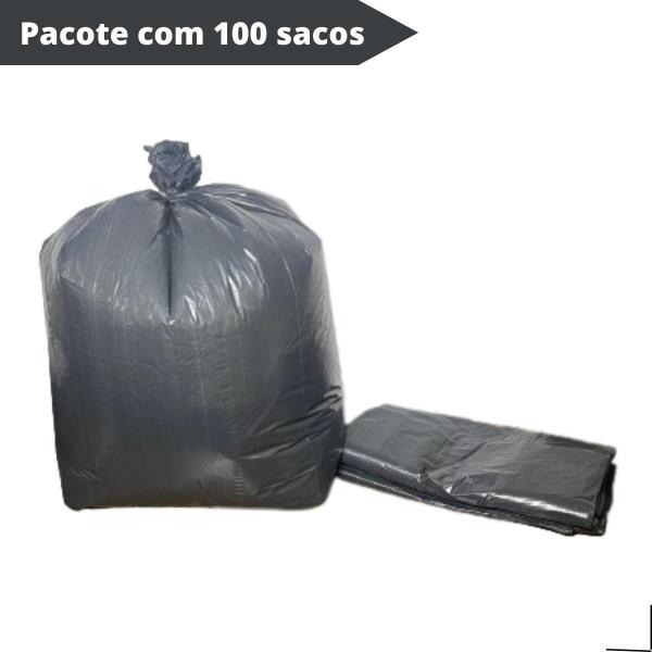 Saco De Lixo Leve 100L Preto Pacote Com 100 Unidades - Embalatudo Imagem de Saco De Lixo Leve 100L Preto Pacote Com 100 Unidades