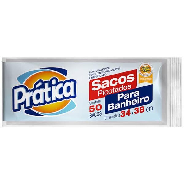 Imagem de saco de lixo pia e banheiro  pratica c/50 unidades branco