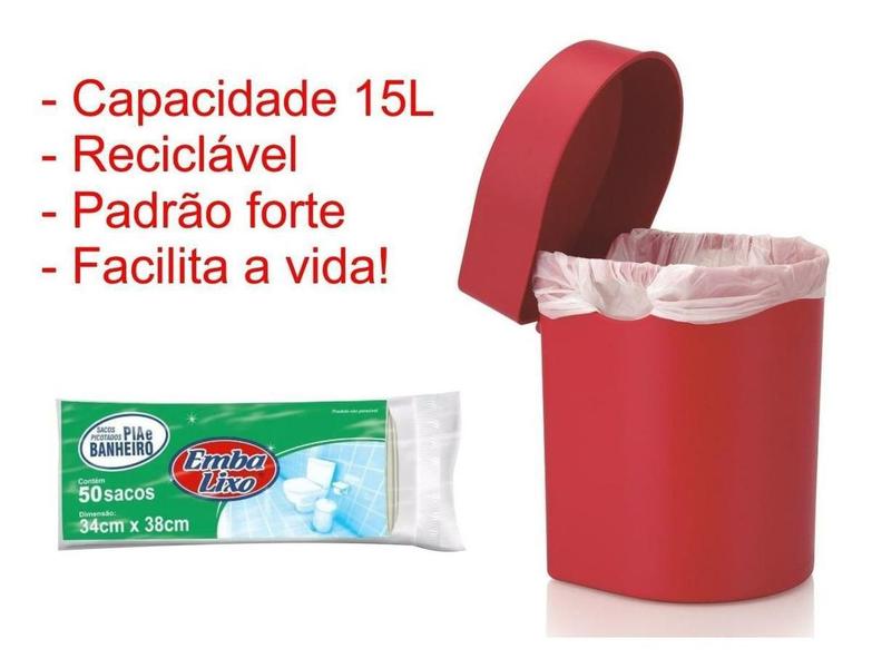 Imagem de Saco De Lixo Pra Pia/Banheiro 15L - 150 Sacos Branco