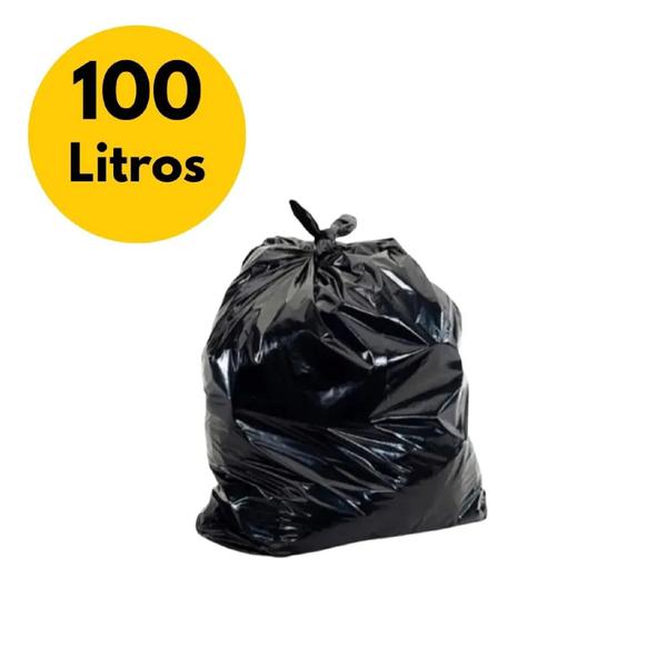 Saco de lixo - preto - 100 litros - p05 - 90x90 - 100 unidades - IRPLAS Imagem de Saco de lixo - preto - 100 litros - p05 - 90x90 - 100 unidades