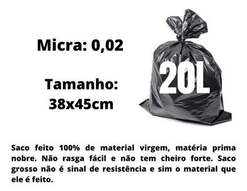 Imagem de Saco De Lixo Preto De 20l Super Resistente/reforçado C/100un