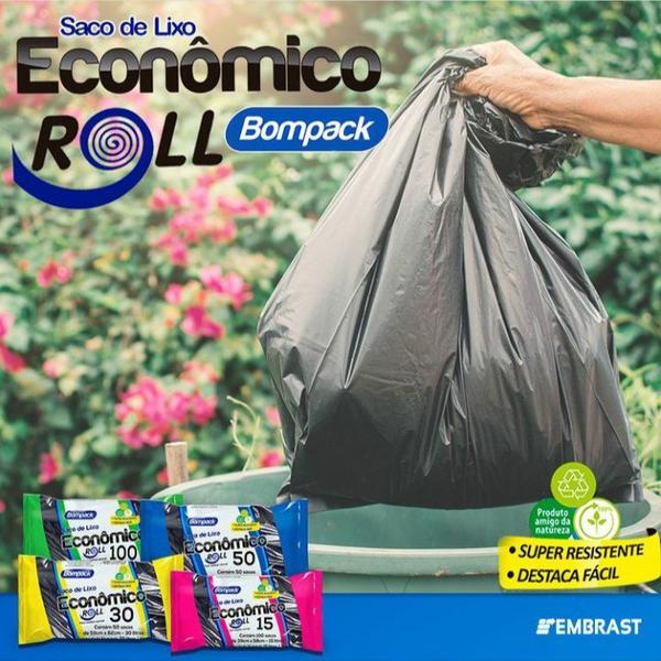 Imagem de Saco de Lixo Preto Econômico 15lts, 30lts, 50 lts, 100lts