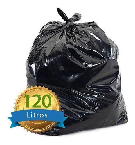 Imagem de Saco De Lixo Preto Reforçado 120l Com 50 Unidades 92x100cm