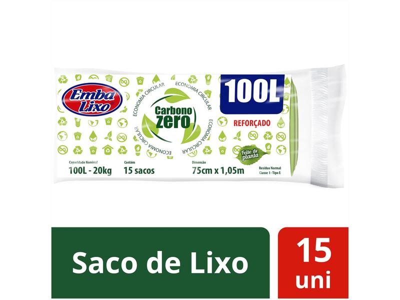 Imagem de Saco de Lixo Verde 100L Reforçado Embalixo