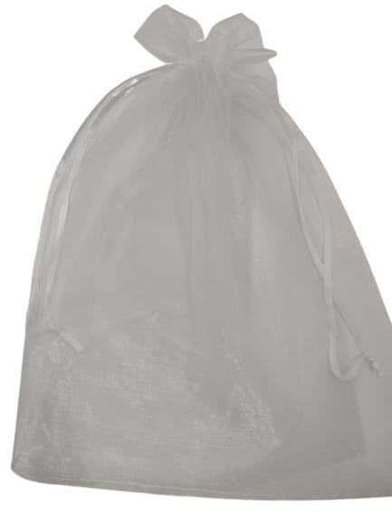 Imagem de SACO DE ORGANZA 17x24 BRANCO ( PCT COM 100 UNIDADES )