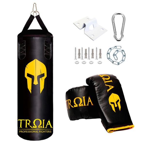 SACO DE PANCADA PROFISSIONAL + LUVA + SUPORTE (90cm) - TRÓIA SPORT Imagem de SACO DE PANCADA PROFISSIONAL + LUVA + SUPORTE (90cm)