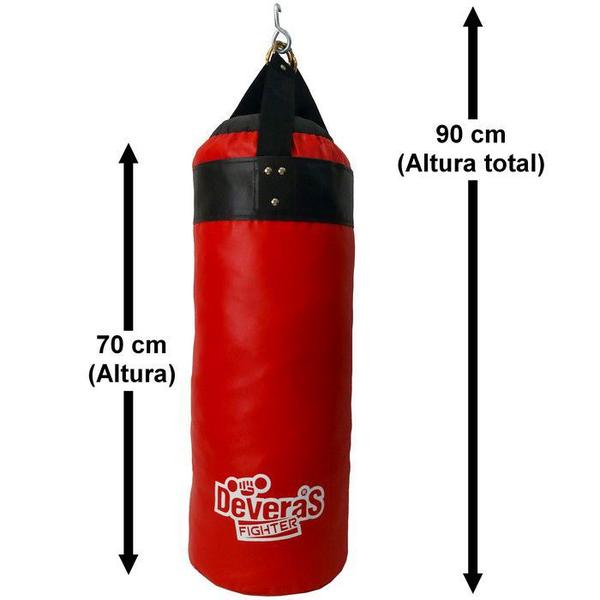 Saco de Pancadas 70 cm - Saco de Boxe Cheio + Luva Bate Saco + Bandagem para Muay Thai Boxe - Deveras Imagem de Saco de Pancadas 70 cm - Saco de Boxe Cheio + Luva Bate Saco + Bandagem para Muay Thai Boxe