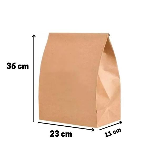 Imagem de Saco de papel kraft liso delivery g 15kg 36x11x23 cm com 100 unid - chiara