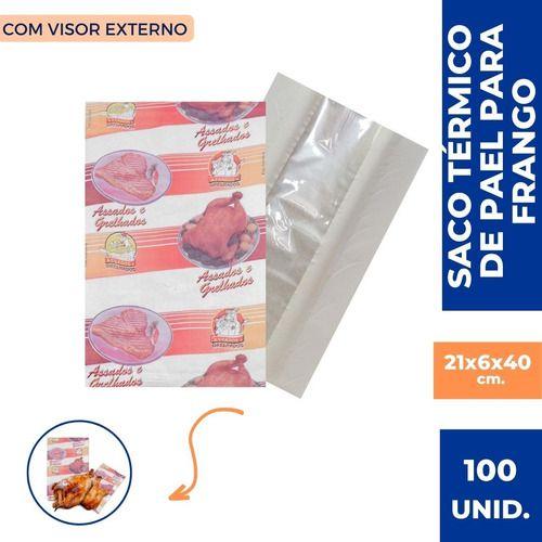 Saco De Papel Térmico Para Frango C/ Visor 100 Unidades - TAMAROZZI Imagem de Saco De Papel Térmico Para Frango C/ Visor 100 Unidades