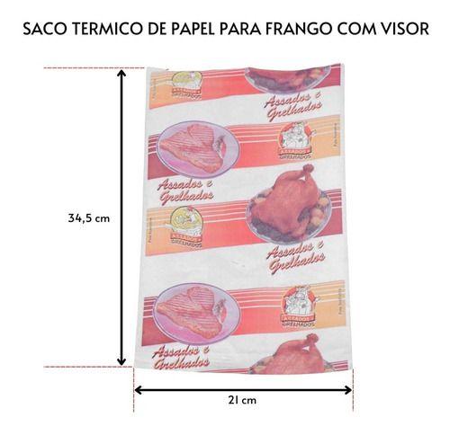 Saco De Papel Térmico Para Frango C/ Visor 100 Unidades - TAMAROZZI Imagem de Saco De Papel Térmico Para Frango C/ Visor 100 Unidades