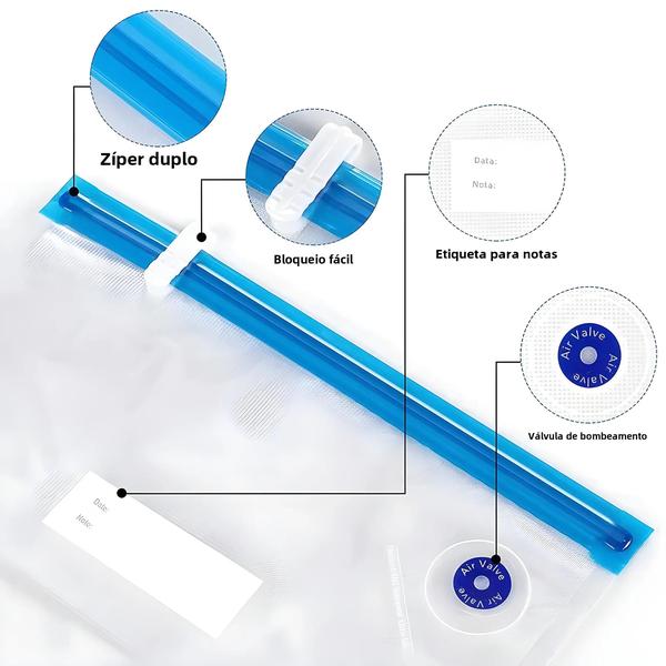 Imagem de Saco de Vácuo para Armazenamento de Filamento PLA/TPU - 20 Unidades - Resistente à Umidade