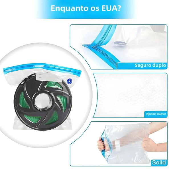 Imagem de Saco de Vácuo para Armazenamento de Filamento PLA/TPU - 20 Unidades - Resistente à Umidade