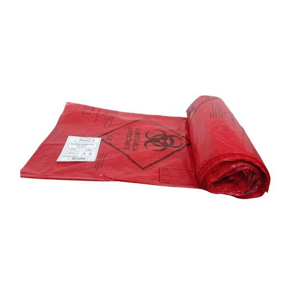 Imagem de Saco Hamper Vermelho 110 litros com fitilho Embalac com 50 unidades