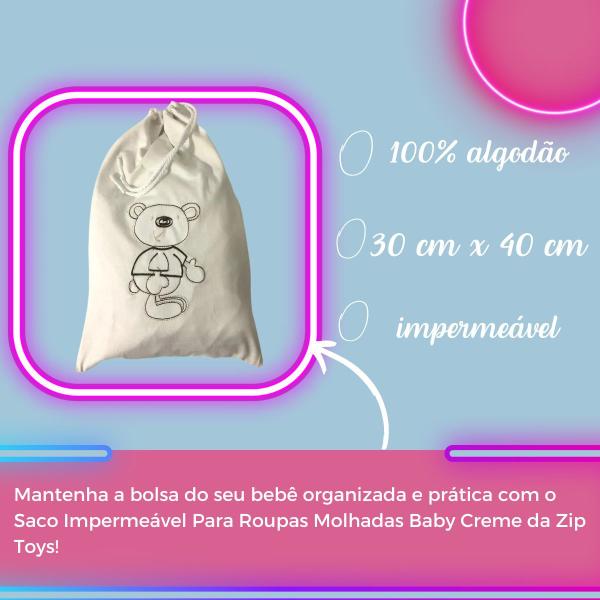 Imagem de Saco Impermeável  Para Roupas Molhada Baby Creme - Zip Toys