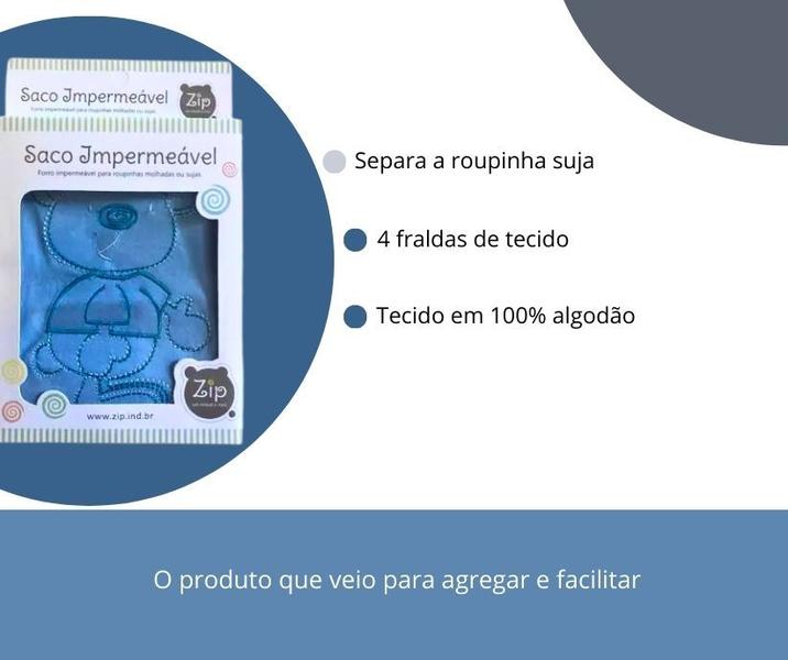 Imagem de Saco Impermeável Para Roupas Molhadas Baby Azul - Zip Toys