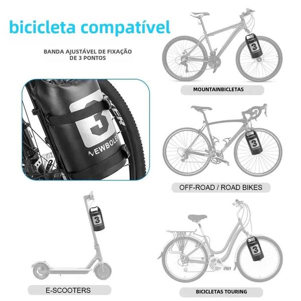 Imagem de Saco Impermeável Portátil para Guidão de Bicicleta e Scooter Elétrico - 3L