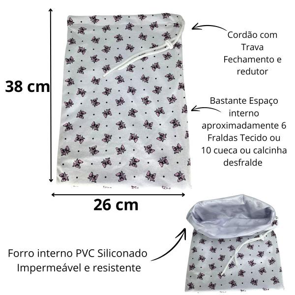 Imagem de Saco Impermeável Roupa Molhada Bebê Laçinho Minha Estrelinha