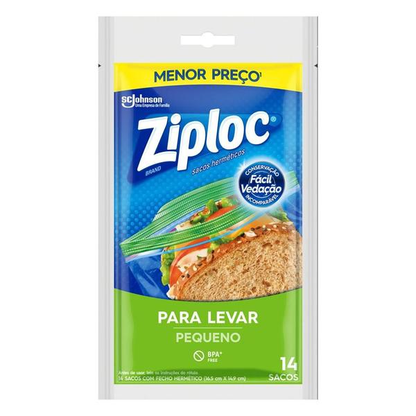 Imagem de Saco Lanche Ziploc com 14 unidades