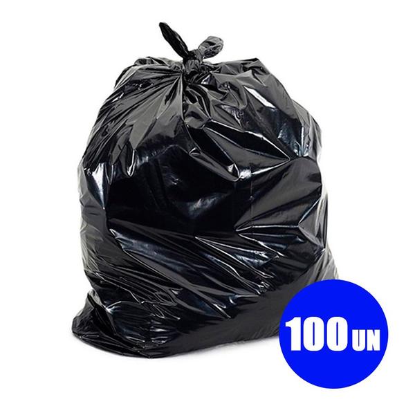 Imagem de Saco Lixo Preto 100l 75x90 0,08 Fardo 100un