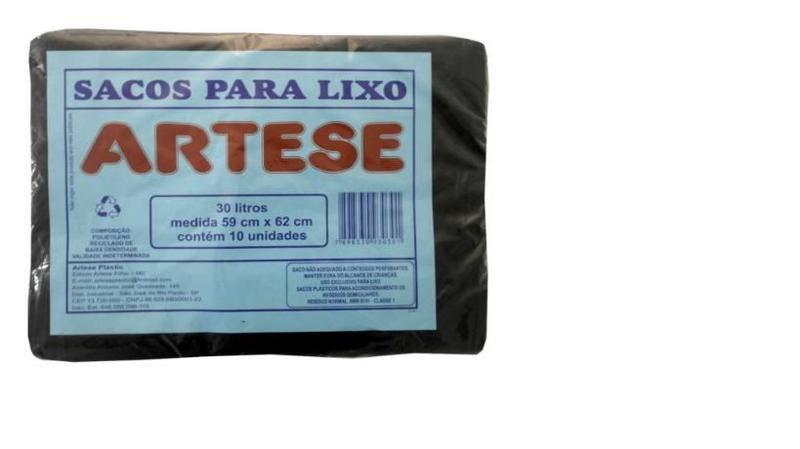 Imagem de Saco lixo preto 30L 10uni Artese