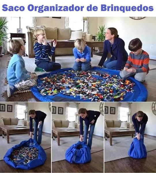 Imagem de Saco Organizador Brinquedos Lego Carrinhos Bonecas Bolinhas