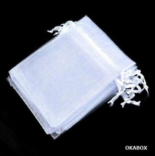 Imagem de Saco Organza Cristal 15x20 - Branco - Kit 100 Unid