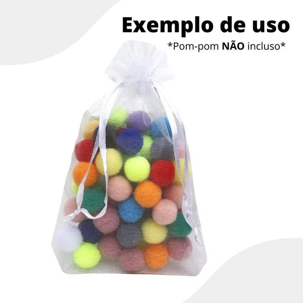 Imagem de Saco Organza - Saquinho 7x9 Branco C/ 100 Para Lembrancinha - Nybc