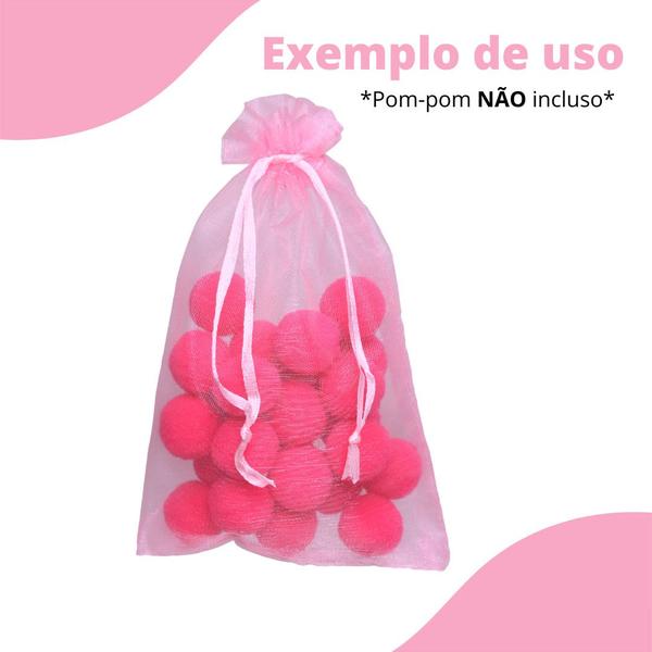 Imagem de Saco Organza - Saquinho 9x12 Rosa C/ 50 Para Lembrancinha - Nybc