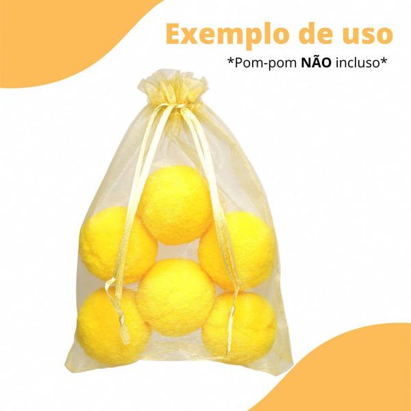 Imagem de Saco Organza - Saquinho Ouro 9x12 cm - C/ 50 Para Lembrancinha - BRX