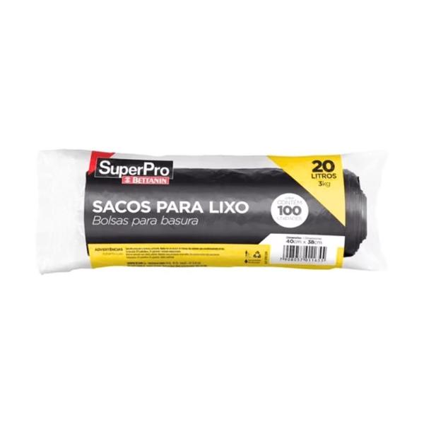 Imagem de Saco p/ Lixo 20L Preto Rolo c/100 unidades Bettanin