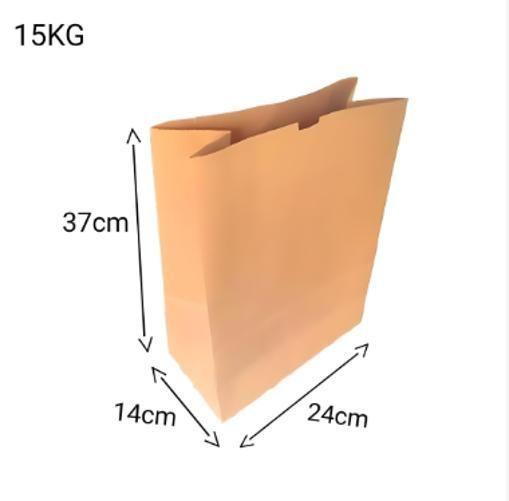 Imagem de Saco Papel Kraft Sos Para Delivery 15Kg 37X24X14Cm Pc 100Fl