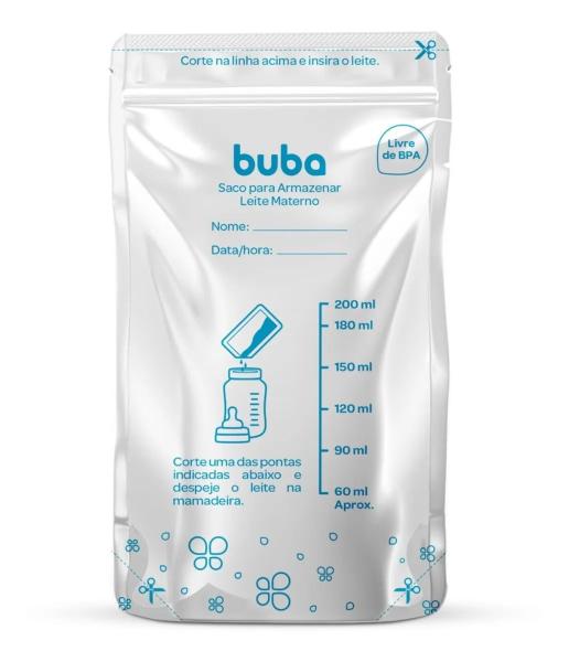 Imagem de Saco Para Armazenar Leite Materno 200ml 25 Unidades Buba