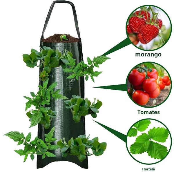 Imagem de Saco para Cultivo de Morango, Tomate e Pimenta - 8 Buracos - 1 Unidade