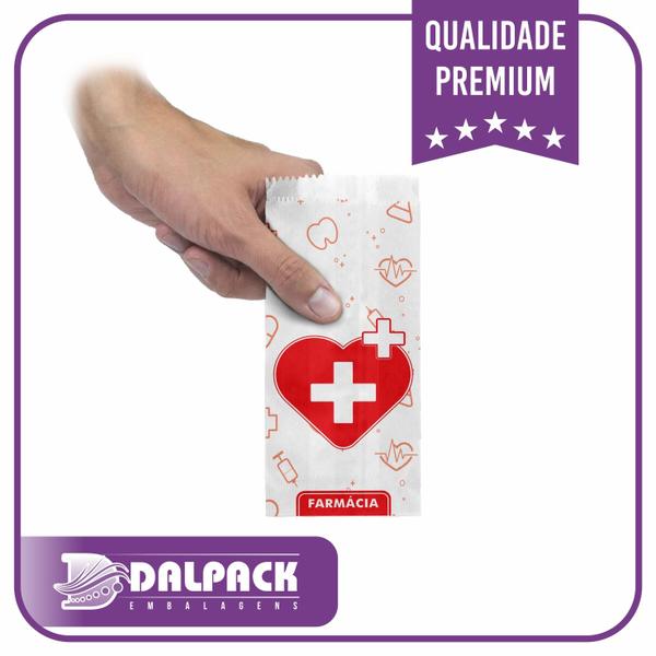 Imagem de Saco Para Farmácia, Medicamentos - Papel Kraft - 500 Unid