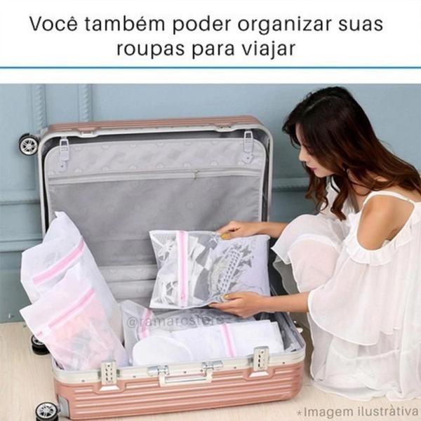 Imagem de Saco Para Lavar Roupas Delicadas Com Ziper 40X30Cm