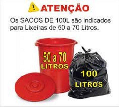 Imagem de Saco Para Lixo 100 Litros Reforçado P7 C/ 50 Uni -boca Larga