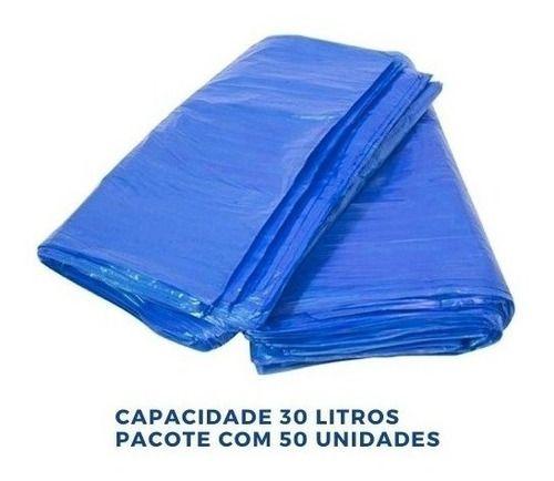 Imagem de Saco Para Lixo 30 Litros Azul - Com 100 Unidades