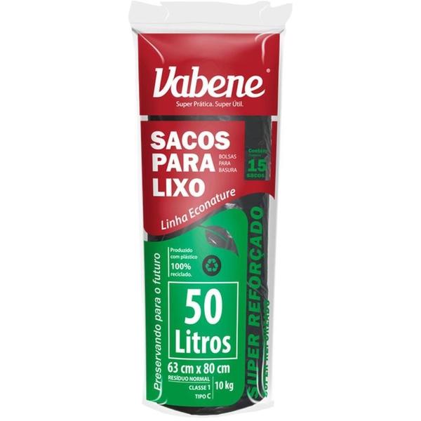 Imagem de Saco para Lixo 50L Preto 63X80CM 40 Micras RL.C/15