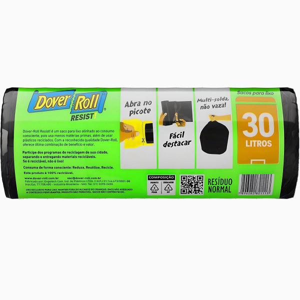 Imagem de Saco Para Lixo Resist! Preto 30L 20un - Dover Roll