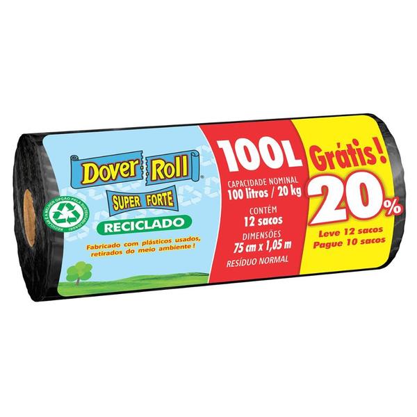 Imagem de Saco Para Lixo Super Forte Reciclado 100L 10un + 20% - Dover Roll