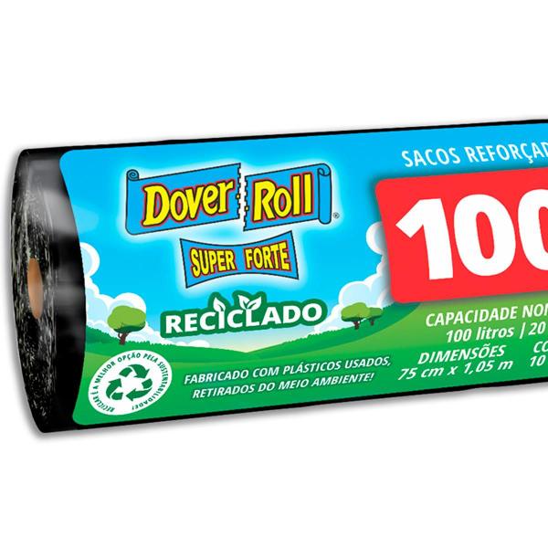 Imagem de Saco Para Lixo Super Forte Reciclado 100L 10un - Dover Roll