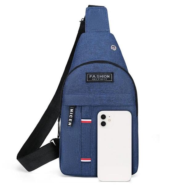 Imagem de Saco Peito Homens Novos Simples Nylon Moda Impermeável Um Ombro Crossbody Bag